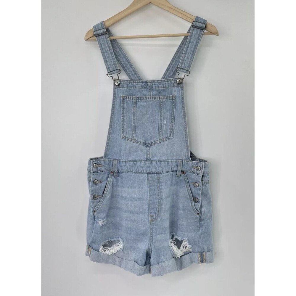 Divided Light Blue Denim Short Overalls